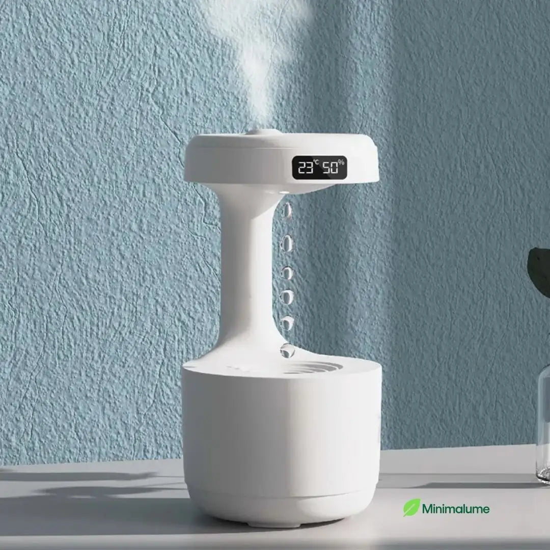 Umidificador Antigravidade com Relógio LED – Um Show de Aromas, Luz e Magia