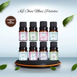 Kit Óleos Mais Pedidos - 5 Essências Para Aromatizador e Difusor Elétrico