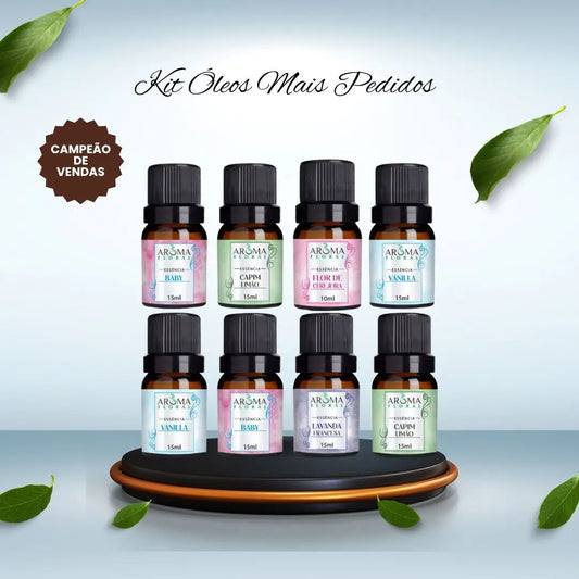 Kit Óleos Mais Pedidos - 5 Essências Para Aromatizador e Difusor Elétrico