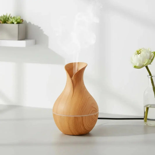 UMIDIFICADOR Difusor Vaso Madeira Clara