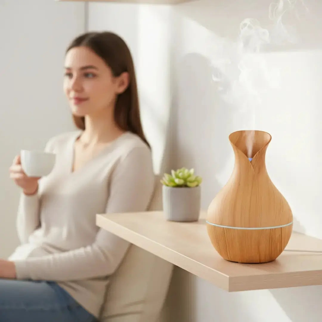 UMIDIFICADOR Difusor Vaso Madeira led avaliacao