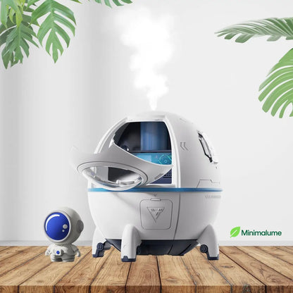 Umidificador Astronauta – 220ml, LED Colorido e Névoa Suave para Respiração Confortável