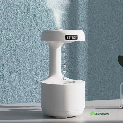 Umidificador Antigravidade com Relógio LED – Um Show de Aromas, Luz e Magia