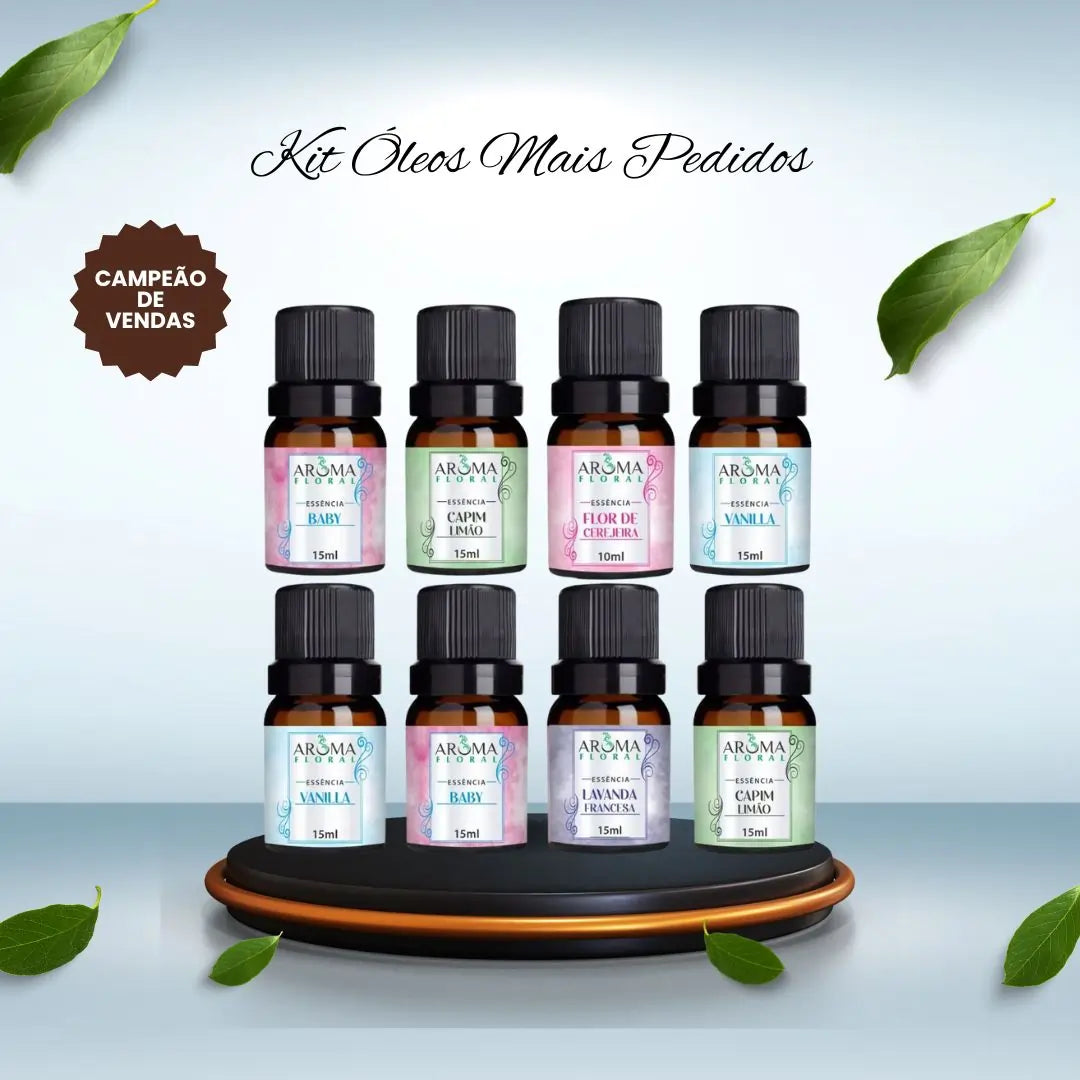 Kit Óleos Mais Pedidos - 5 Essências Para Aromatizador e Difusor Elétrico