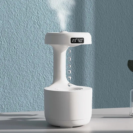Umidificador Antigravidade com Relógio LED – Um Show de Aromas, Luz e Magia